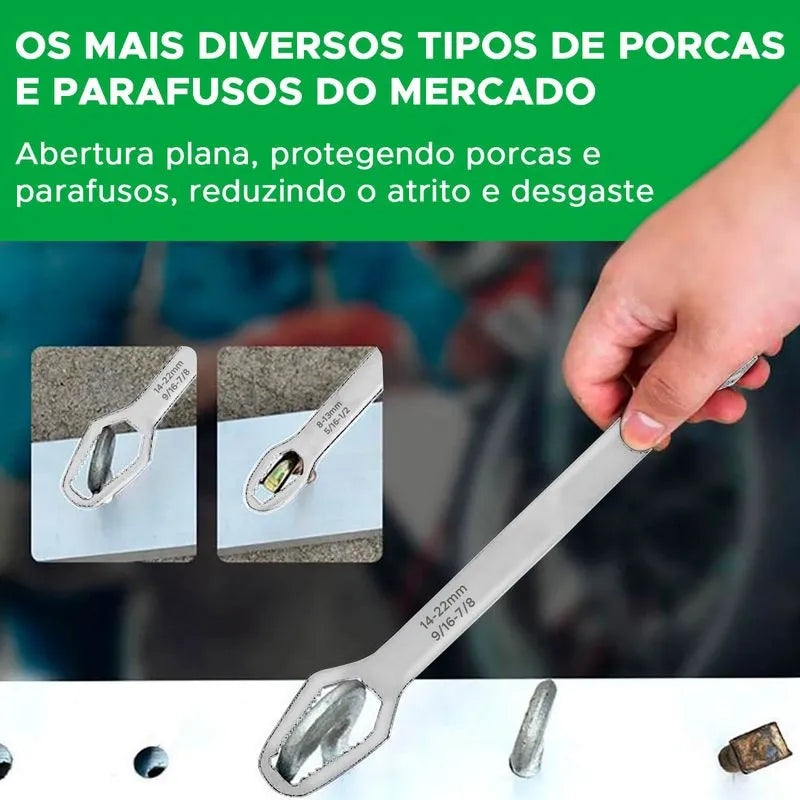 Chave Boca Fixa Aço Universal 8 a 22mm Cabeça Dupla Torx Ferramenta Resistente Multifuncional
