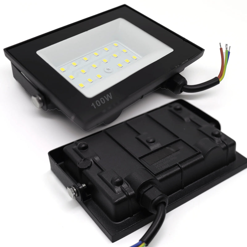 Kit 2 Refletor Bivolt Led 100w Holofote Prova Dágua Cor De Luz Branco Frio