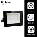 Kit 2 Refletor Bivolt Led 100w Holofote Prova Dágua Cor De Luz Branco Frio