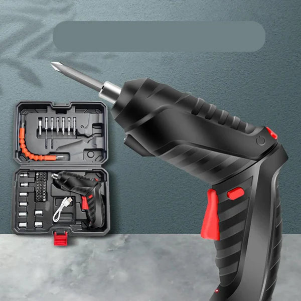 Mini Furadeira Elétrica Portátil Recarregável - 47 Peças